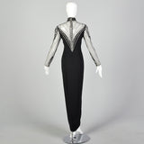 Small Bob Mackie Black Beaded Long Gown