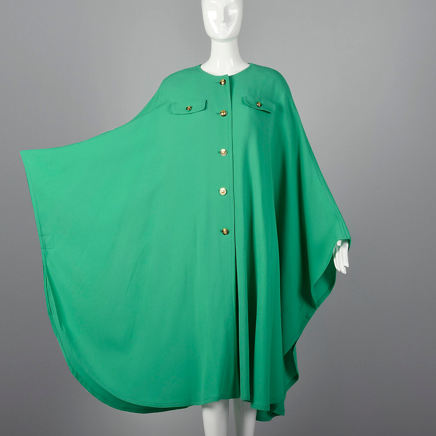 1980s Louis Feraud Green Cape