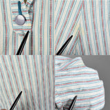XL 1950s Day Dress Lightweight Volup Striped Casual Short Sleeve Cotton