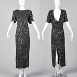 1990s Black Beaded Dress