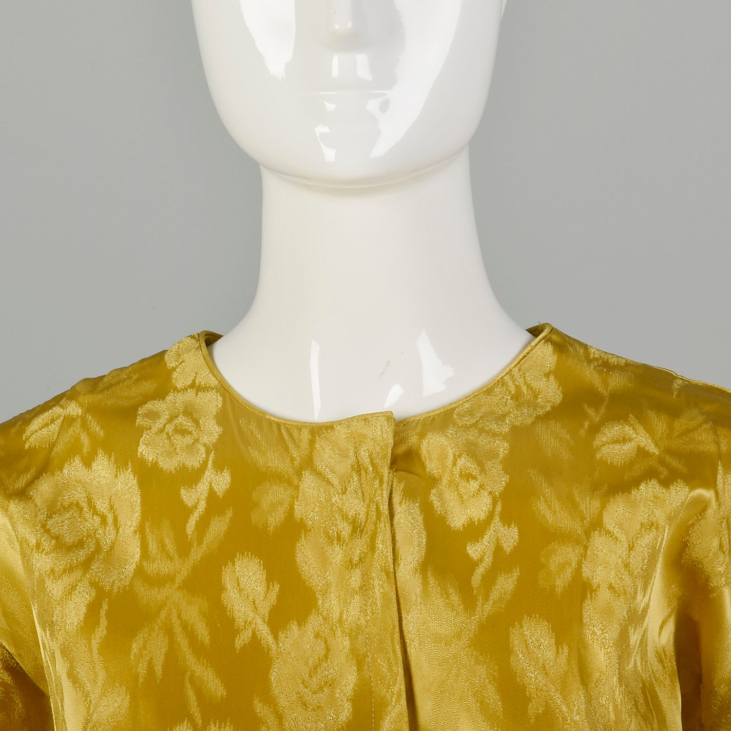 Medium 1960s Dress Gold Weave Brocade Maxi Casual Gown