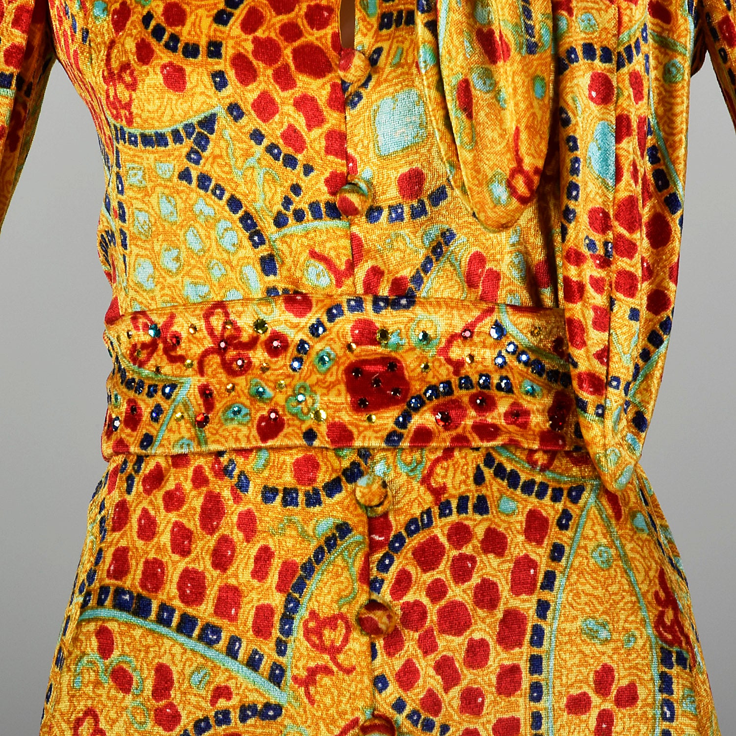 Small 1960s Gino Charles Malcolm Starr Psychedelic Velvet Dress