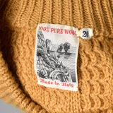 1950s Mens Gold Chunky Knit Sweater