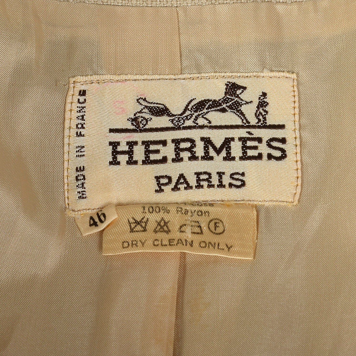 Large Hermés 1970s Tan Blazer