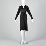 Large 1970s Black Lurex Knit Dress