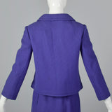 1960s Purple Skirt Suit with Decorative Buttons
