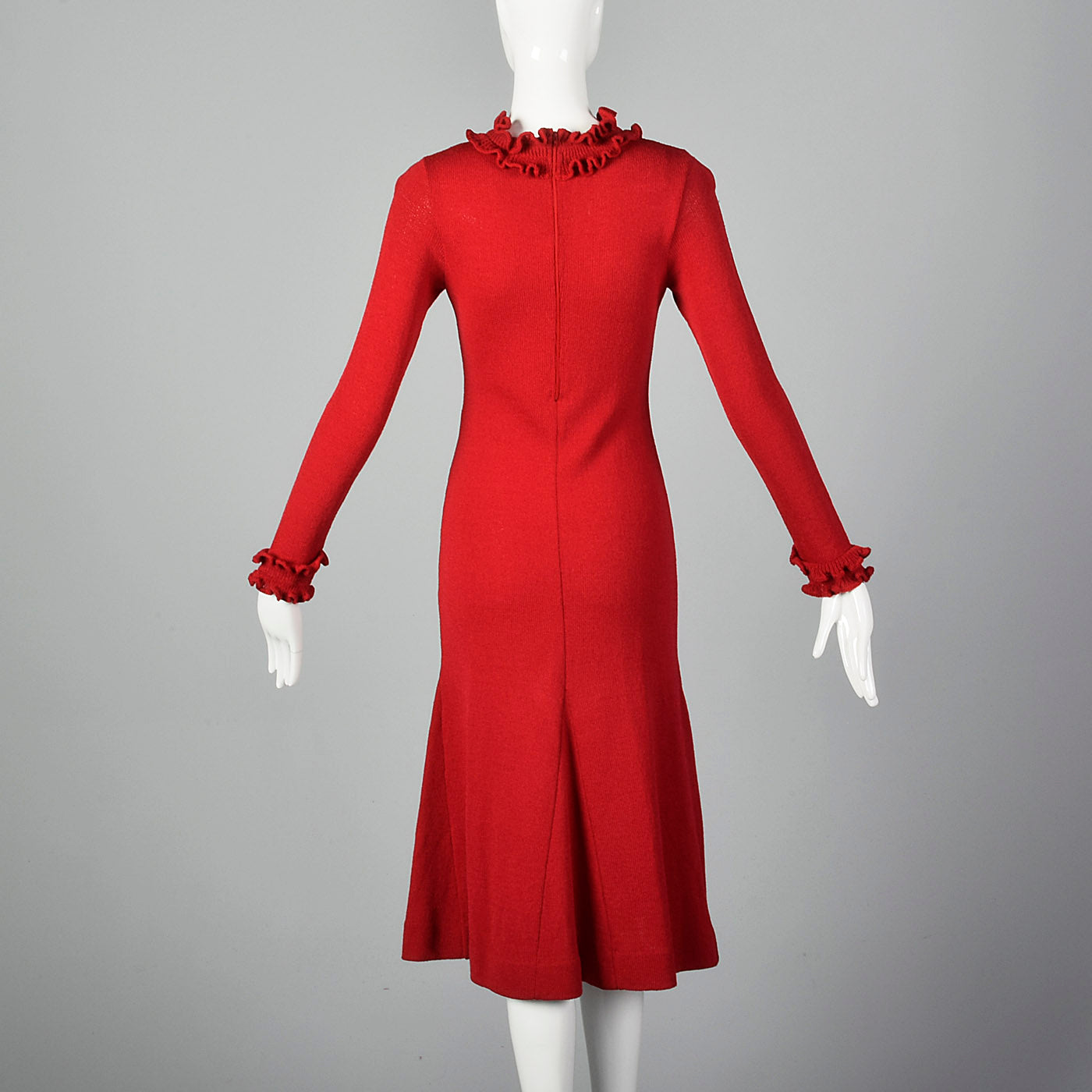 1970s Red Knit Sweater Dress