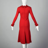 1970s Red Knit Sweater Dress