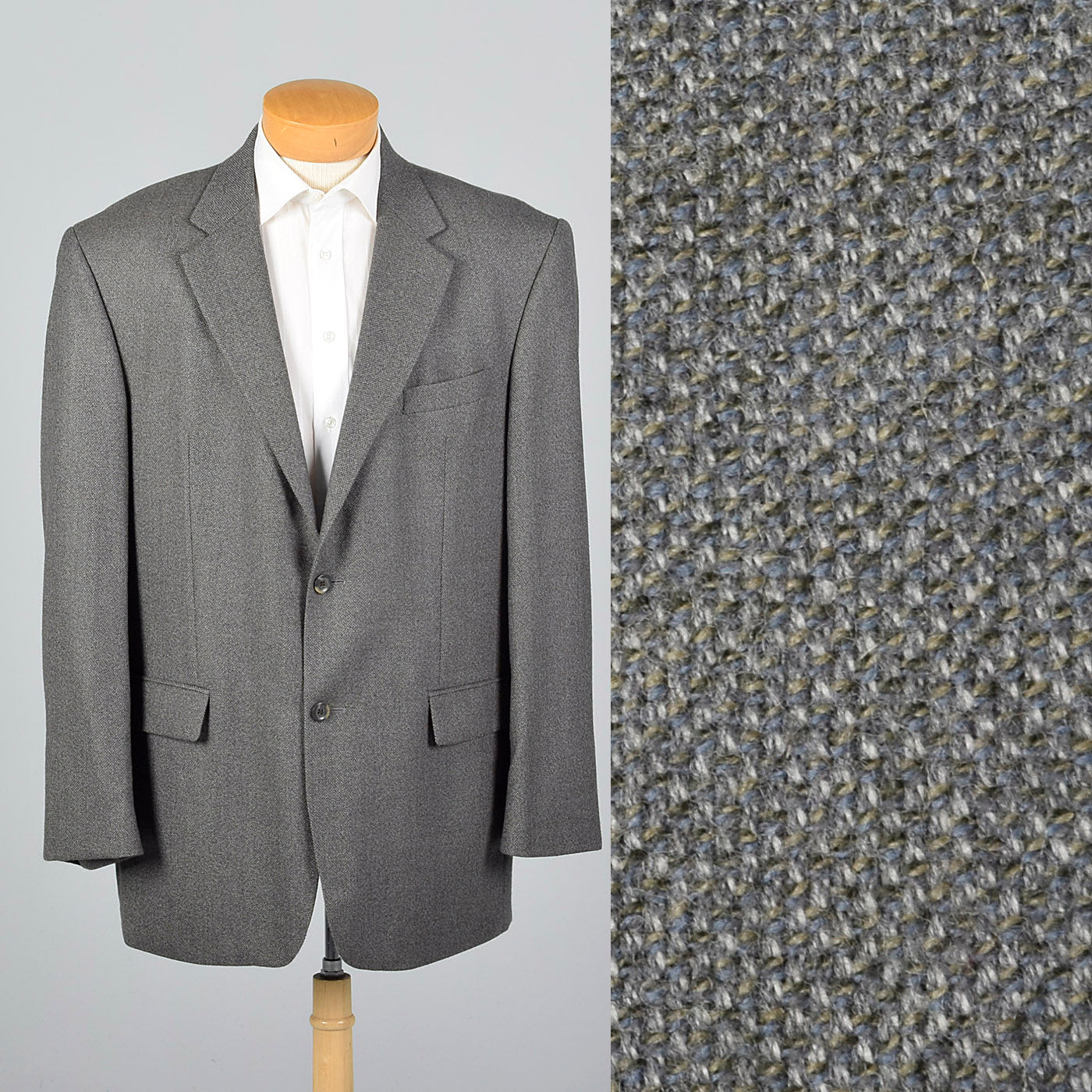 1990s Oscar de la Renta Gray Lambswool Jacket