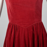 1940s Burgundy Velvet Evening Dress