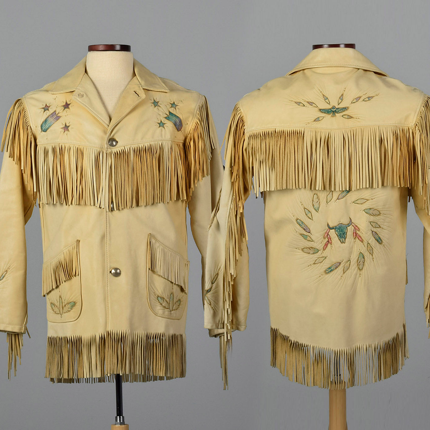 Jos Binne One of a Kind Hand Painted Deerskin Leather Jacket