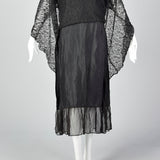 1930s Black Lace Overlay Dress