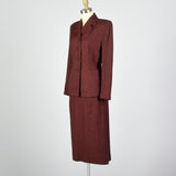 1940s Red and Black Check Skirt Suit