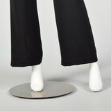 XS Thierry Mugler Sexy Black Strapless Wide Leg Jumpsuit