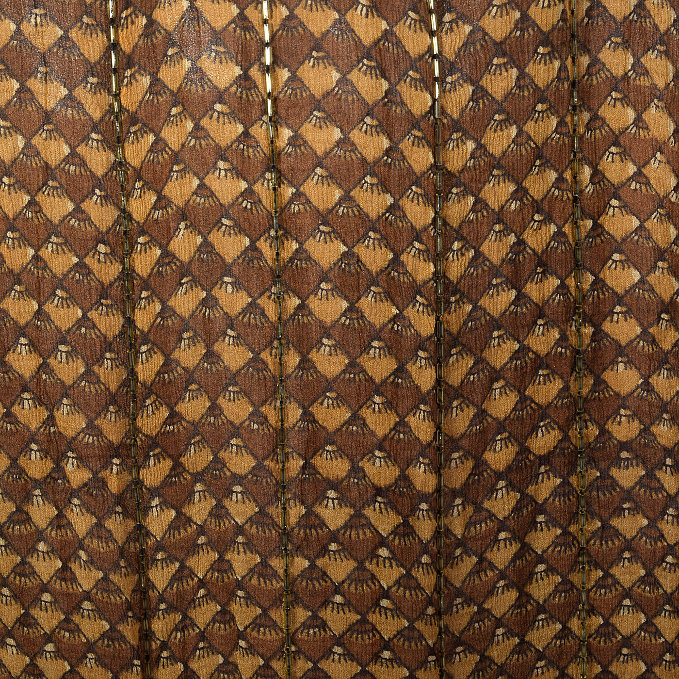 Medium 1970s Judith Ann Creations Brown Silk Beaded Dress