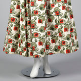 1950s Horrockses Novelty Print Strapless Dress