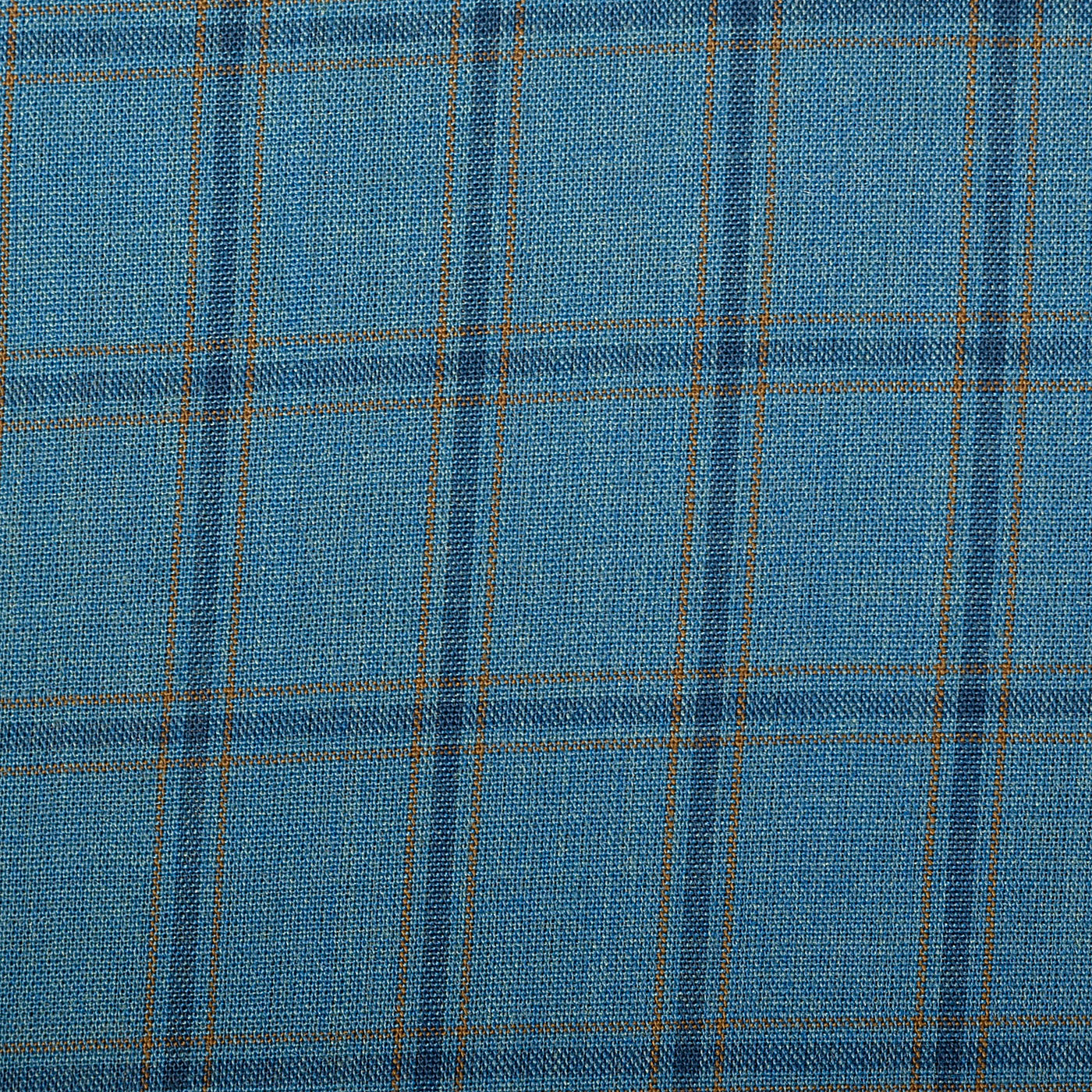 1960s Blue Windowpane Plaid Casual Jacket