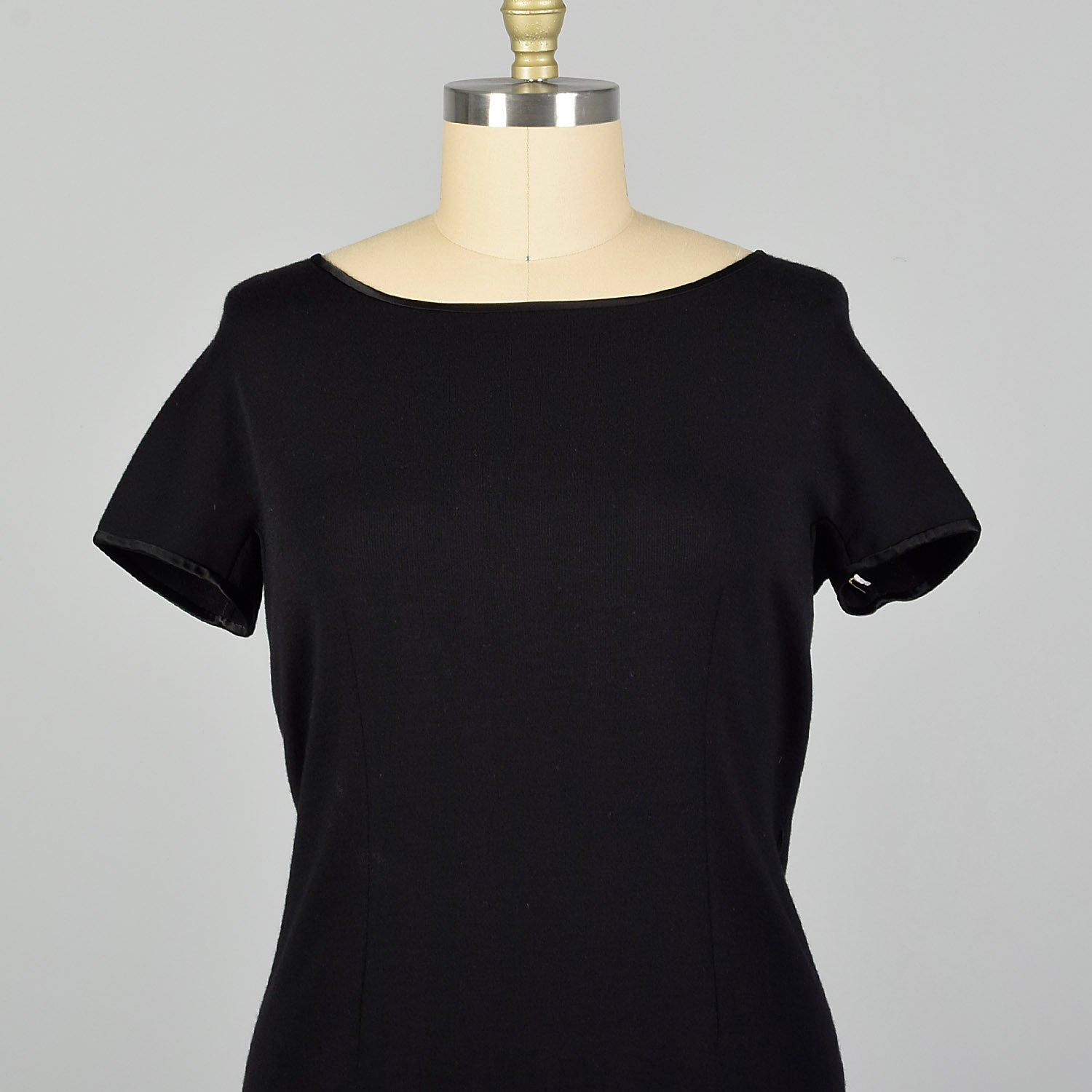 XL 1960s Black Shift Dress