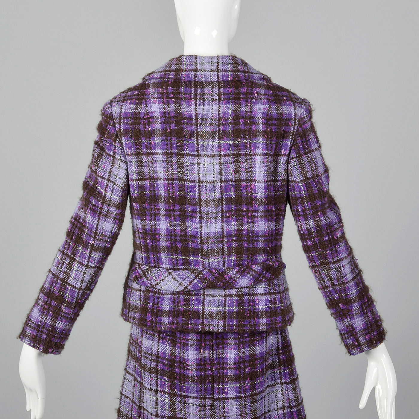 1960s Purple Tweed Dress Set