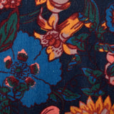 1980s Corduroy Jumpsuit in Black Floral Print