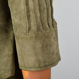 1970s Mens Green Split Hide Safari Suit