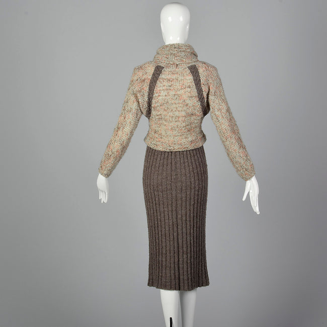 1970s Knit Dress with Cowl Neck