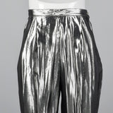 1980s Shiny Silver Lamé Pants, Deadstock