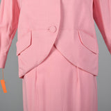 1960s Lilli Diamond Deadstock Pink Wiggle Dress and Jacket Set