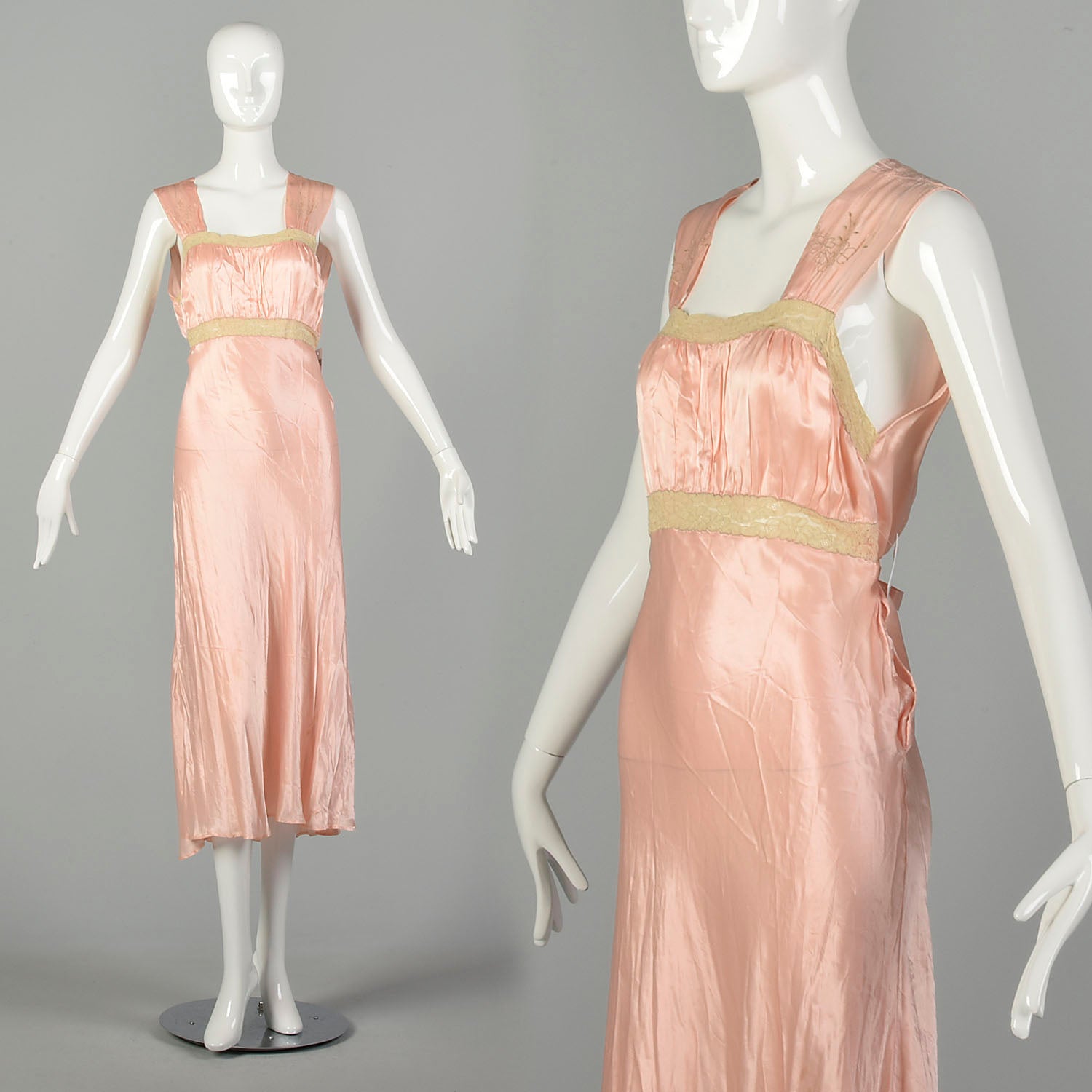 Small 1930s Pink Nightgown Vintage Lingerie Old Hollywood Glamour