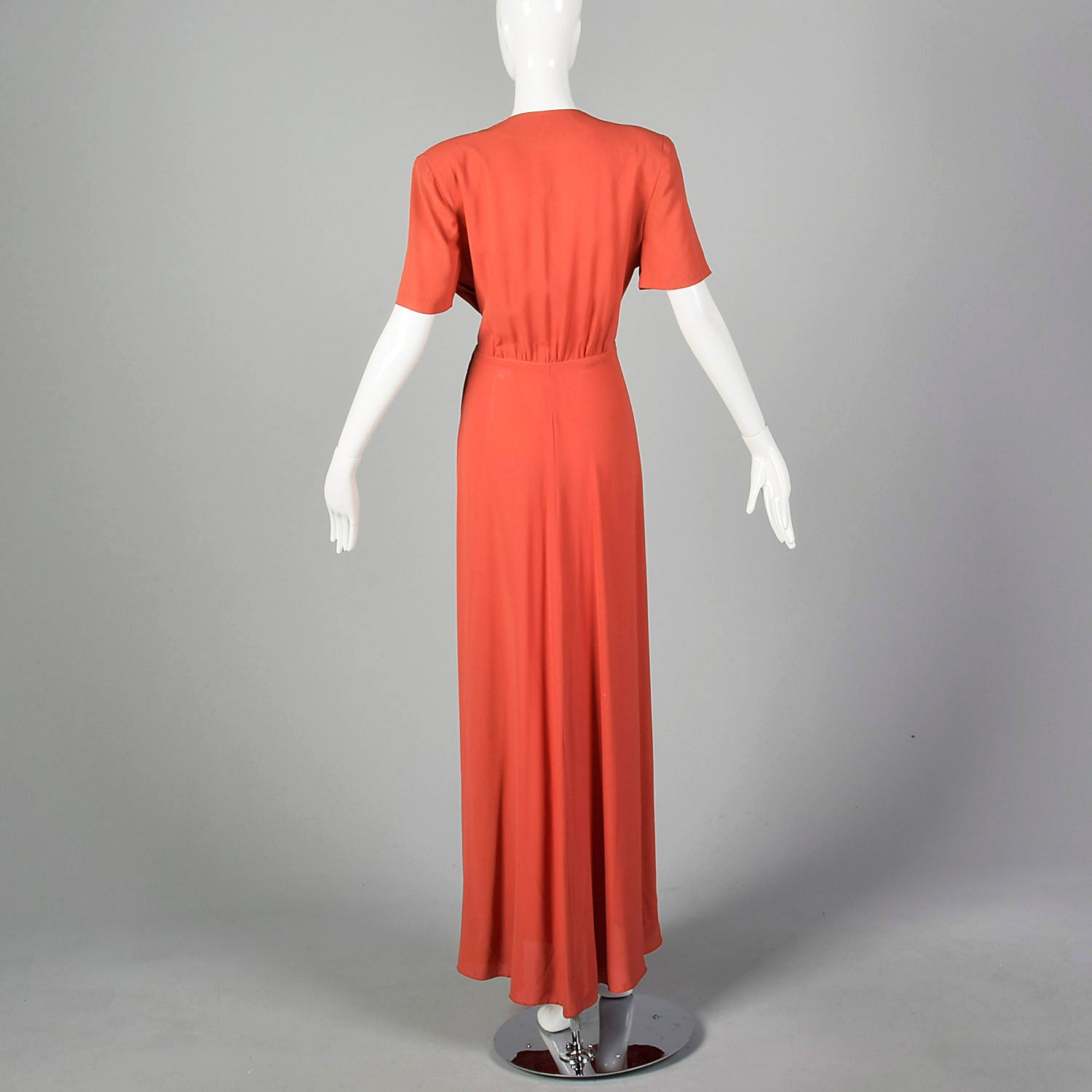 Small 1940s Rayon Crepe Maxi Dress