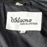 Medium 1980s Wilsons Black Leather Jacket Belted Outerwear