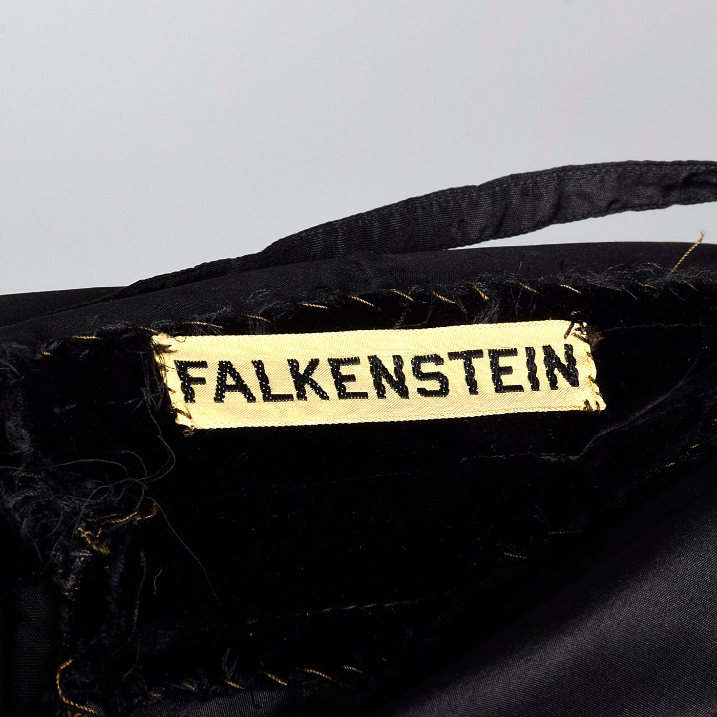 1950s Black Velvet Dress with Textured Skirt