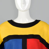 1980s Cocoon Dress in Mondrian Style