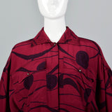 1980s Gianni Versace Purple Silk Blouse