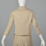 1960s Brown and Cream Skirt Suit