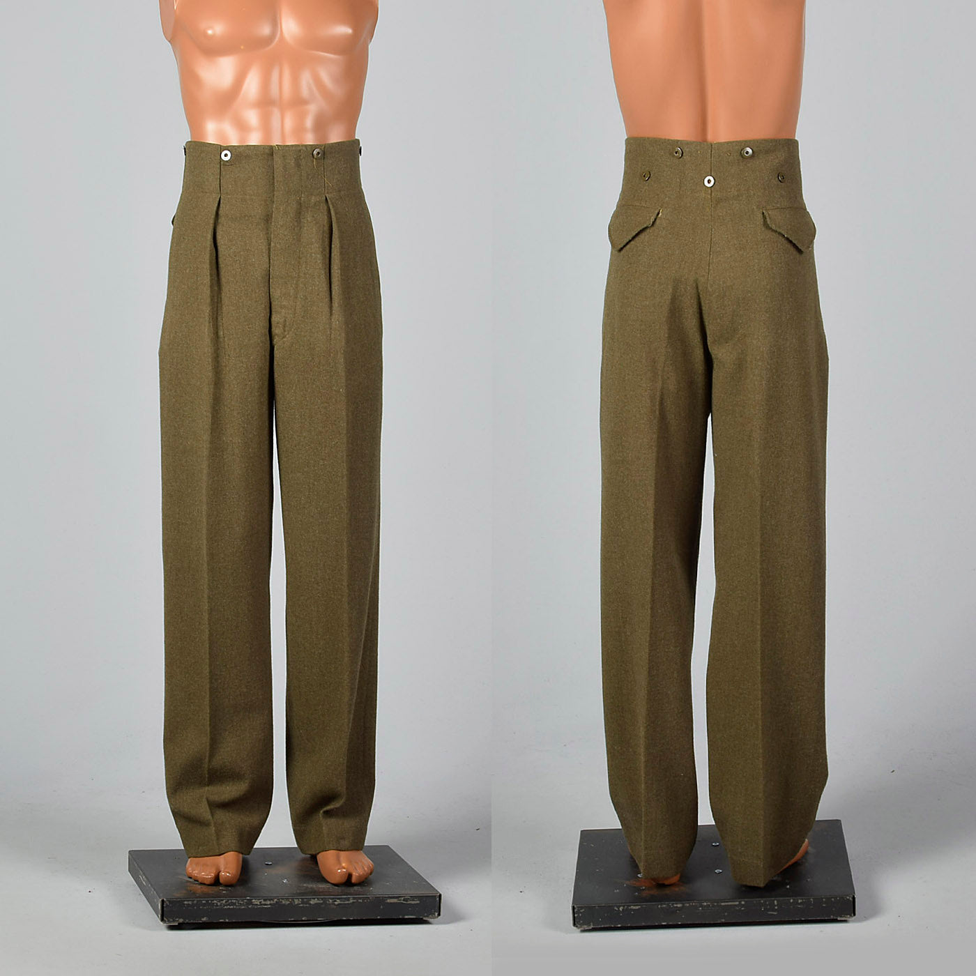 1950s Green Military Pant
