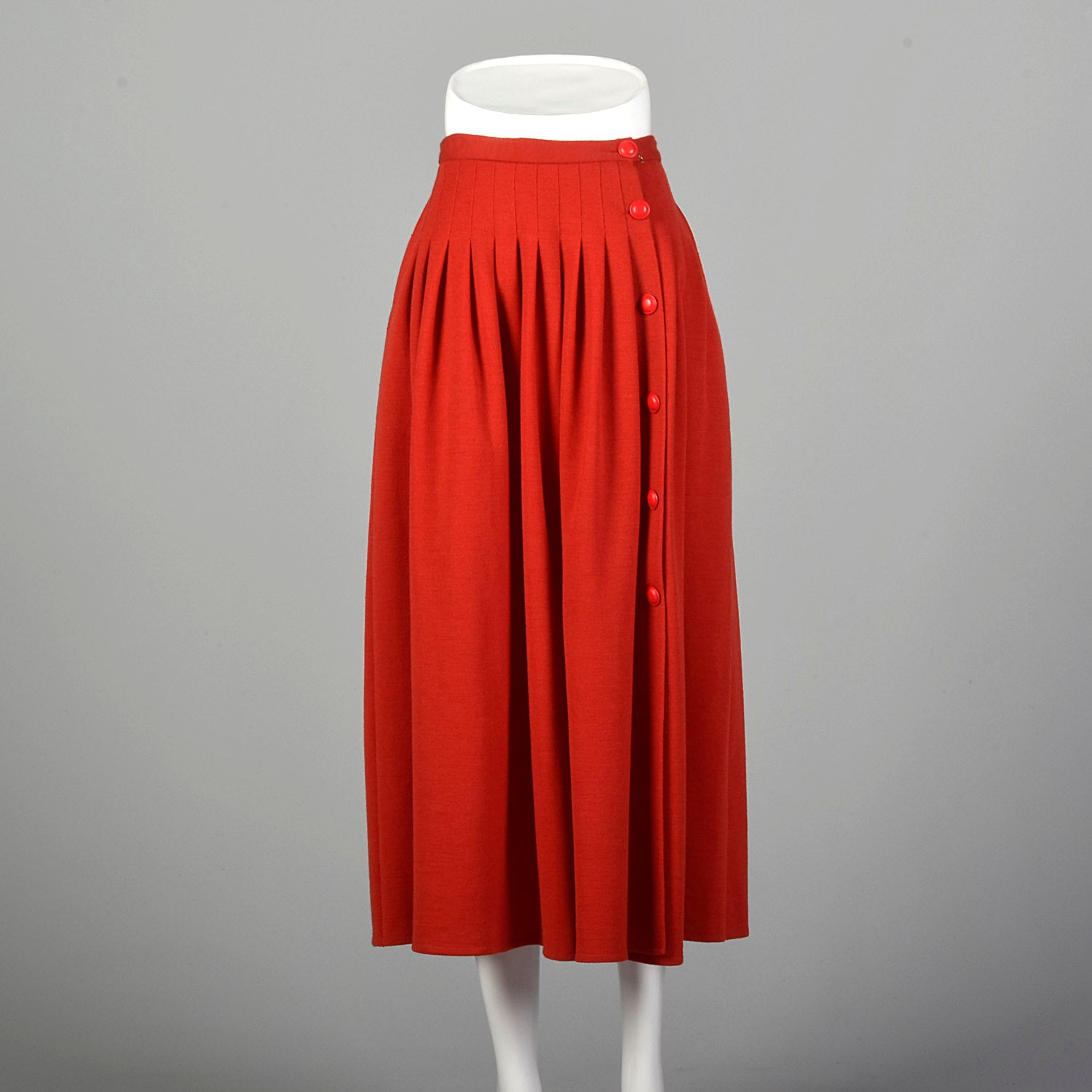 Small Sonia Rykiel 1980s Red Knit Pleated Skirt