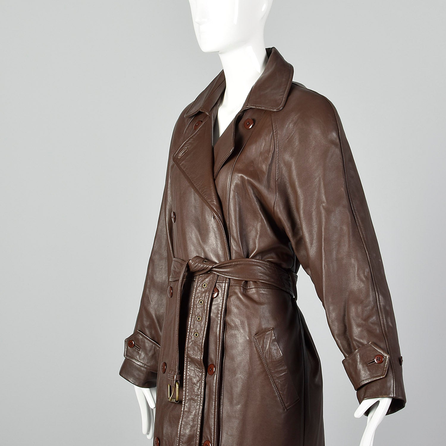 Medium North Beach Leather 1980s Brown Leather Coat