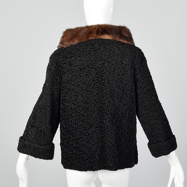 1950s Persian Lamb Jacket with Mink Collar