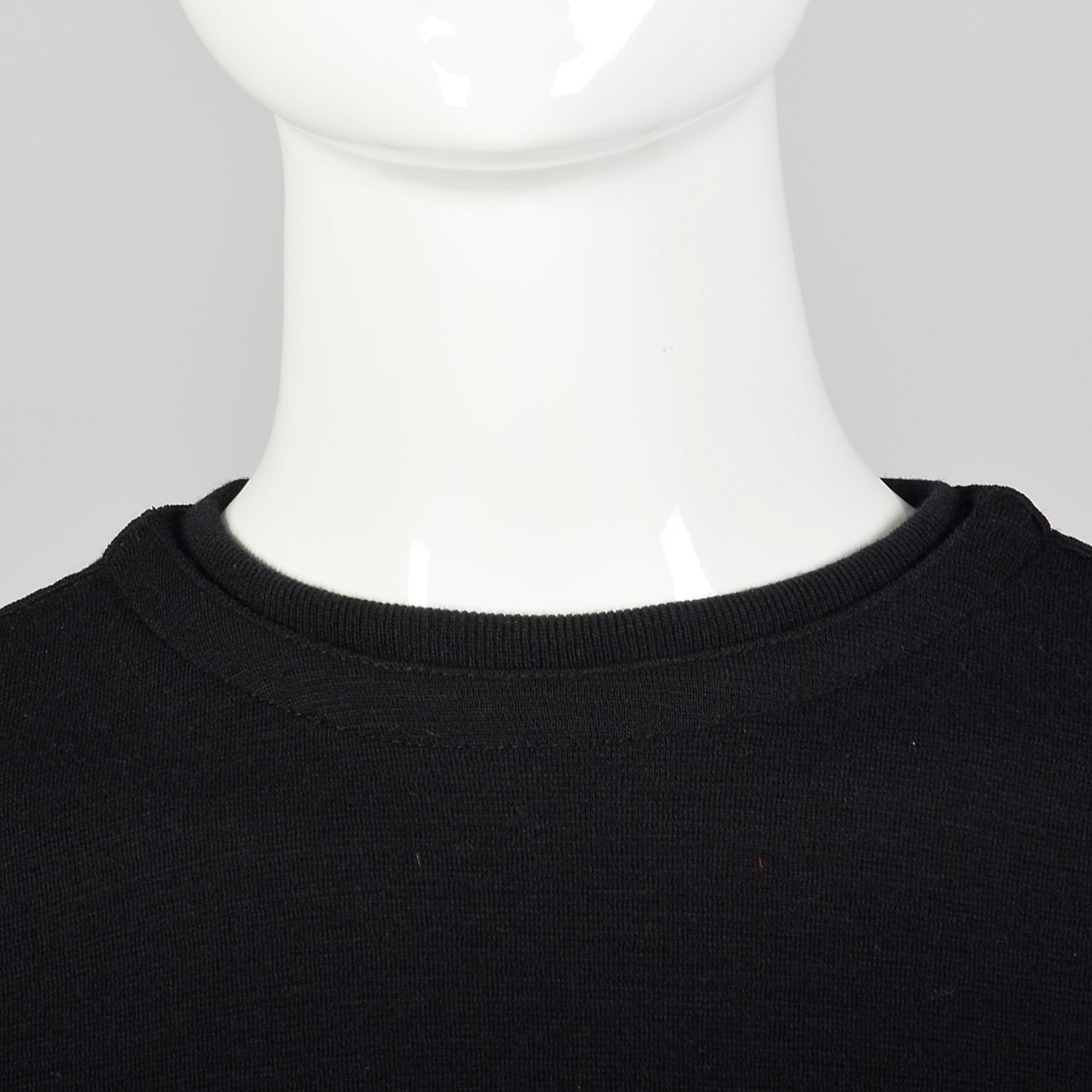 Small 1980s Gianni Versace Black Jersey Knit Top with Long Sleeves