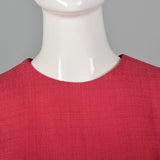 1960s Pink Linen Blend Shift Dress