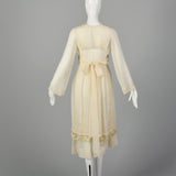XS 1910s Edwardian Ivory Repro Dress