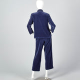 1980s Sonia Rykiel Velour Knit Set in Blue