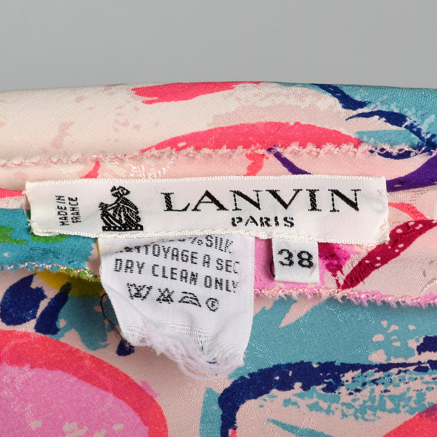 1980s Lanvin Pink Silk Two Piece Set