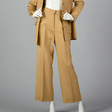 1970s Khaki Safari Pant Suit