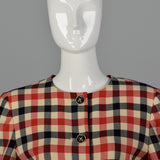 Medium 1980s Italian Gingham Check Jacket