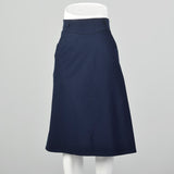 Anne Klein Navy Straight Wool Skirt