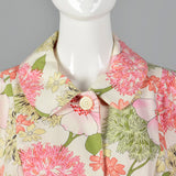 1960s Pink Floral Spring Coat