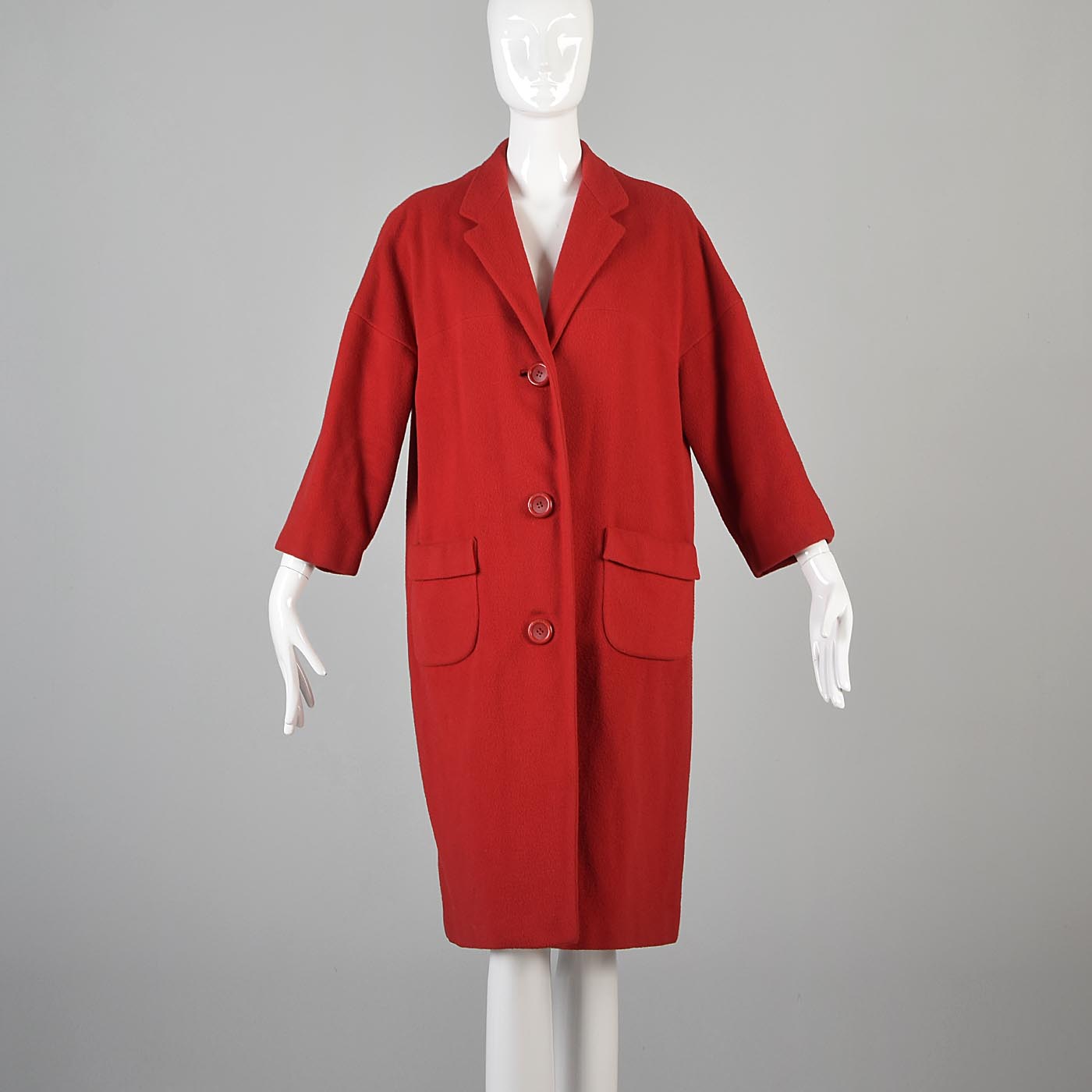 1960s Marshall Fields Lipstick Red Cashmere Coat