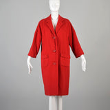 1960s Marshall Fields Lipstick Red Cashmere Coat